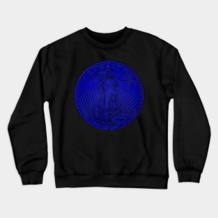 USA Liberty 1933 Coin in Blue Crewneck Sweatshirt